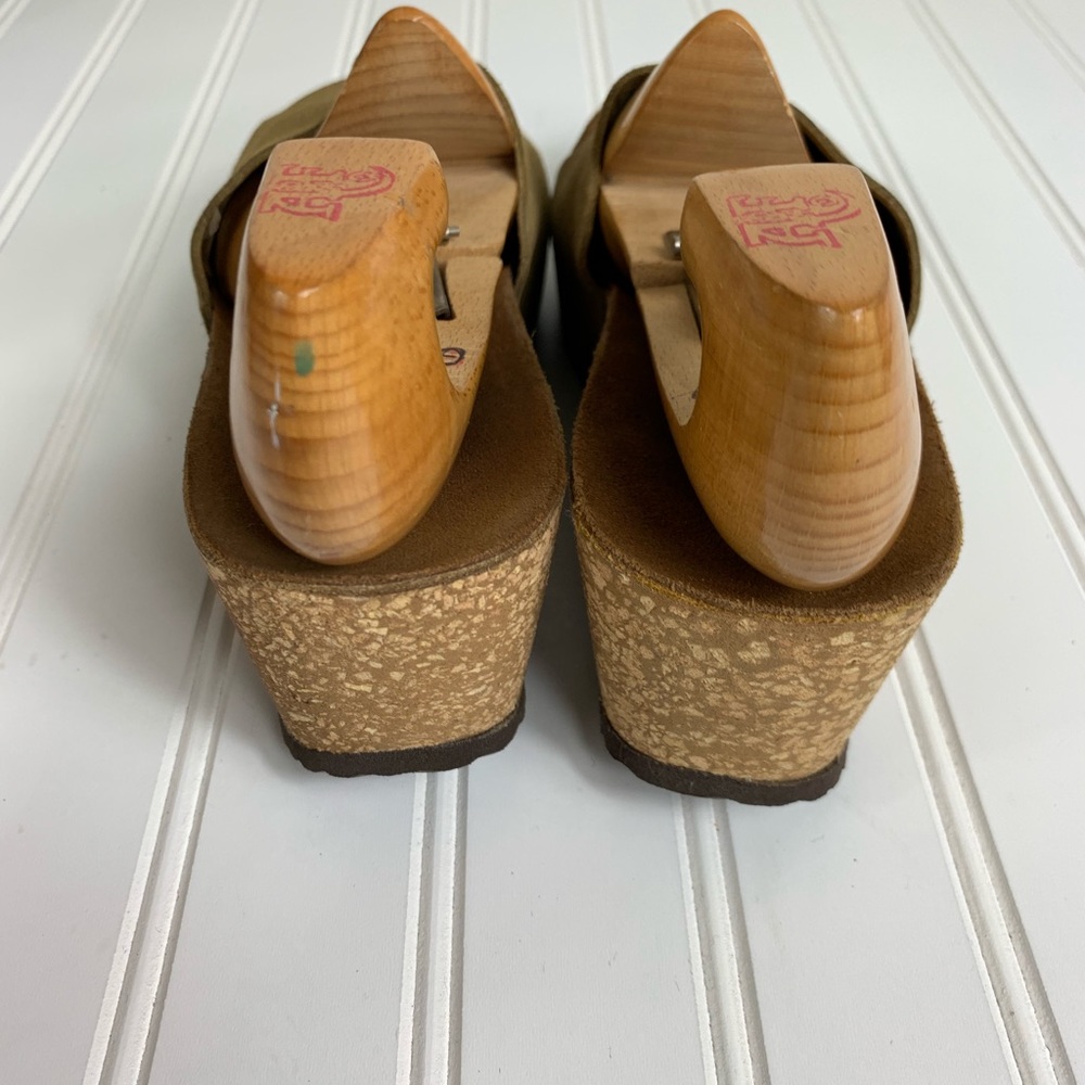 A . Gianetti Suede Mule Cork Sandals Wedge - Picture 4 of 5